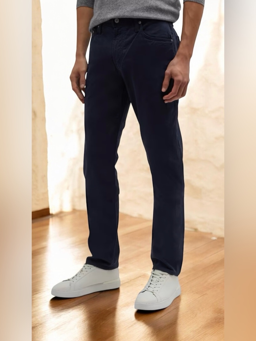 AG Jeans Everett Navy Blue Men’s 34 x 32 Slim Straight Stretch Twill Fabric